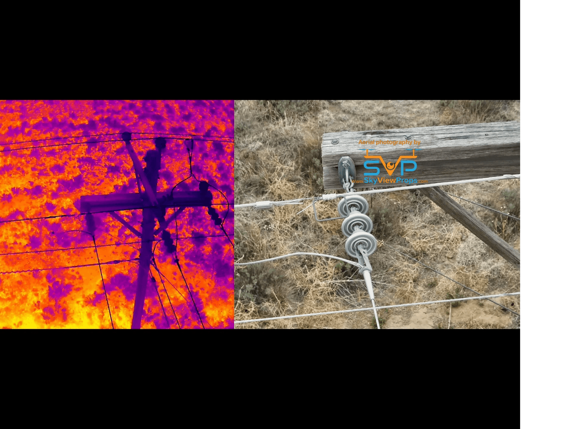Paired thermal and visible light inspection of a power pole